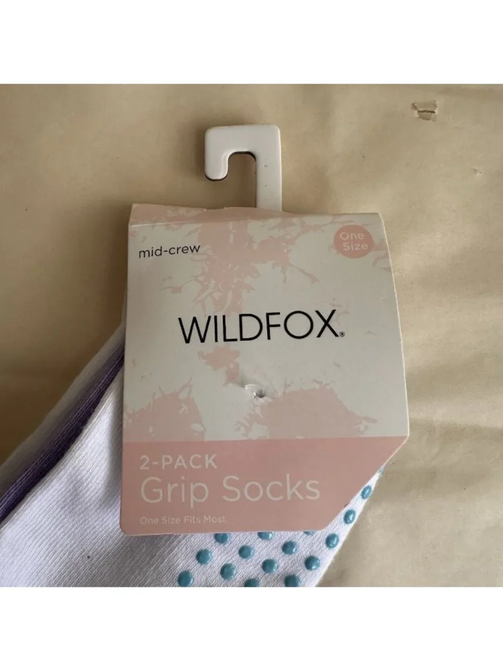 NEW Wildfox Grip Socks Good Vibes Women One Sz 2Pack Pilates Yoga Barre Mid Crew